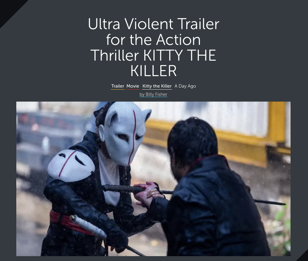 Ultra Violent Trailer for the Action Thriller KITTY THE KILLER